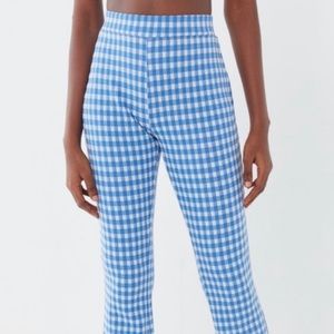Urban Outfitters flare blue gingham pants